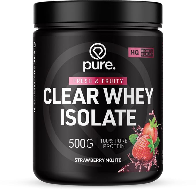 Pure. Clear Whey Isolate - Eiwit Limonade - Clear Whey Protein - Verfrissende Eiwit poeder - Strawberry Mojito - 20 servings - 500g