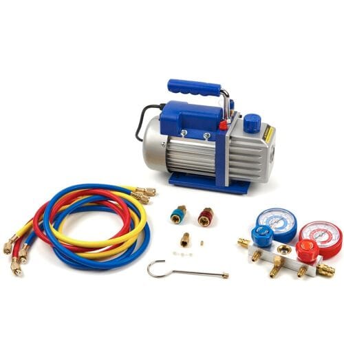 HBM Vacuümpomp 1 Traps met 2 Voudige Manometerset 60 Liter Per Minuut