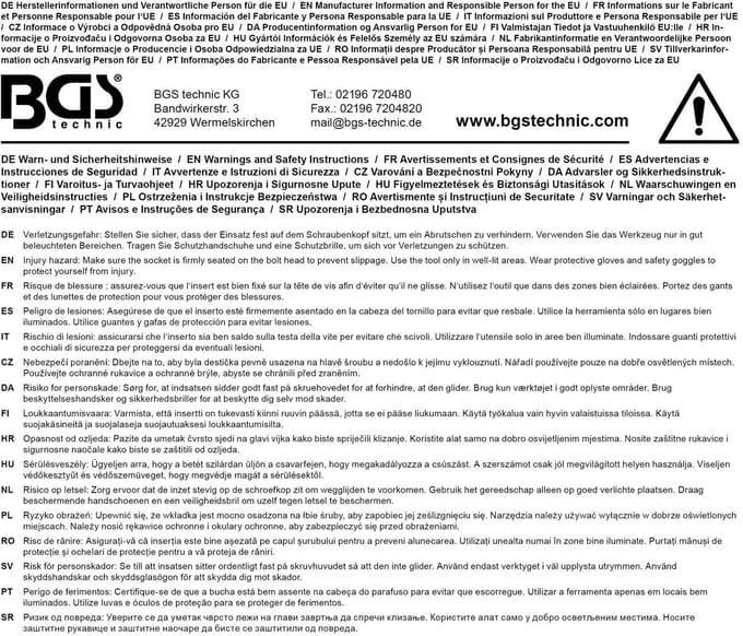 BGS Dopsleuteldop twaalfkant - 1/4 - 4,5 mm
