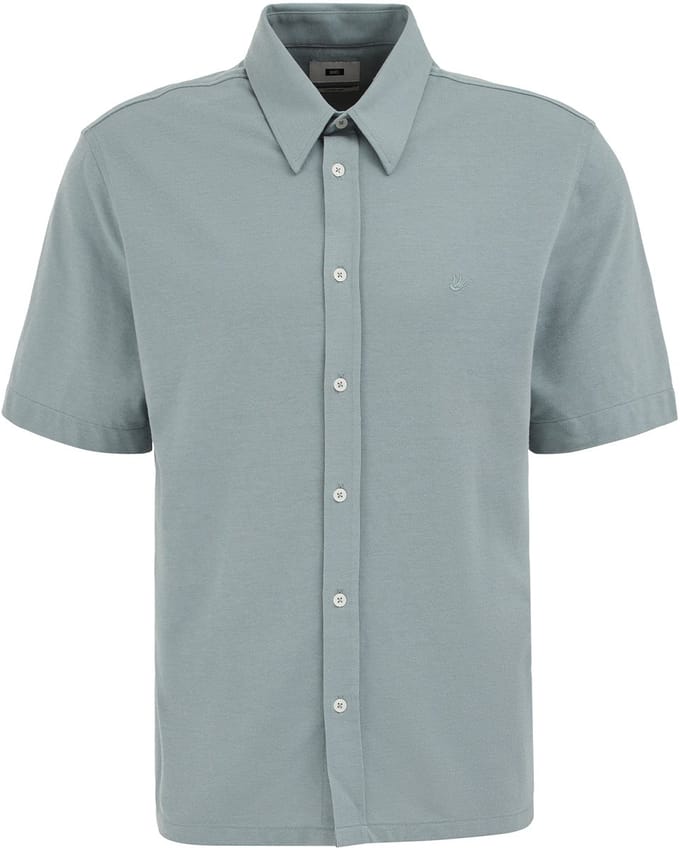 WE Fashion Heren slim fit overhemd van piquéjersey