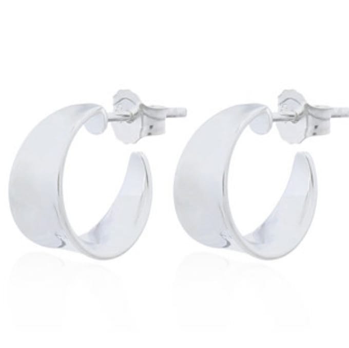 Joy|S - Zilveren oorringen 12 mm / 7 mm - massief - stud - gepolijst
