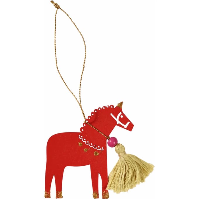 Kerst houten paard decoratie Rex London