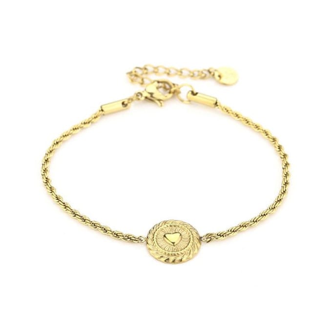 Bijoutheek Armband Hart Munt Goud