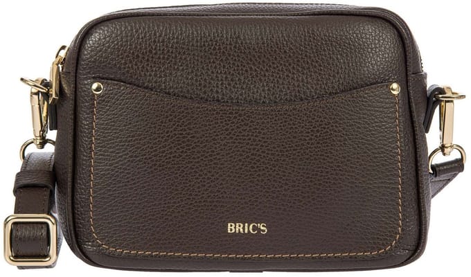 BRIC'S Leren schoudertas Gondola Magnolia Bag Ebony donkerbruin