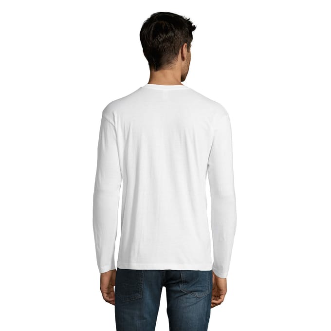 SOLS Heren Monarch T-shirt met lange mouwen (Wit)