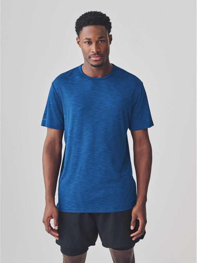 Next - Heren - Active Gym trainingstop T-shirt met korte mouwen - Blauw