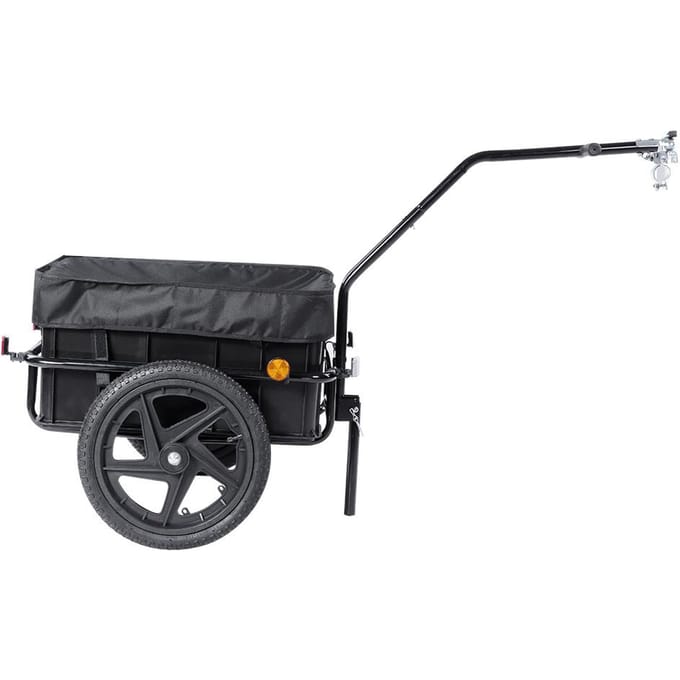 Remorque à Bagages 70L pour Vélo Chariot à Main avec Poignée et Housse gray