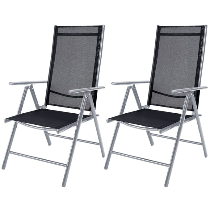 Casaria - Aluminium Tuinstoel 2 stuks Inklapbaar - Zilver