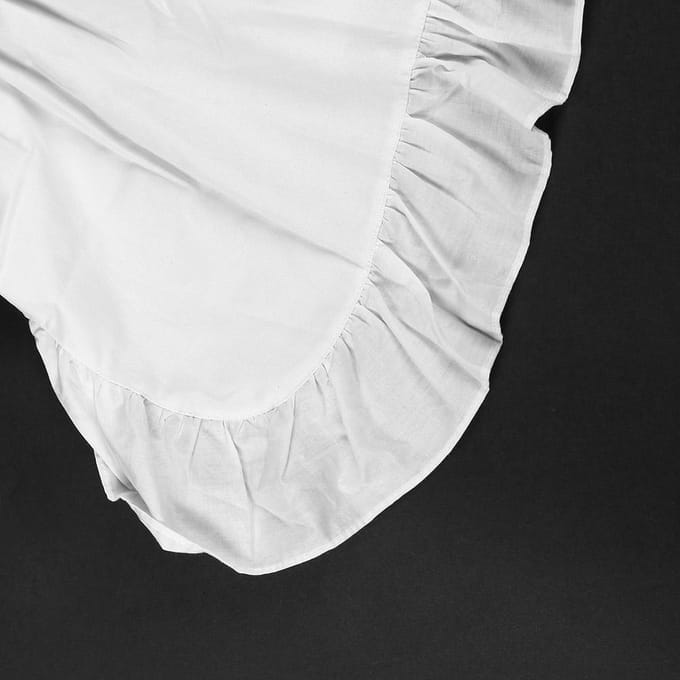 Prinsessen Ruches Zoom Katoenen Schort Verstelbare Taille Vrouwen Meisje Wit Schort white