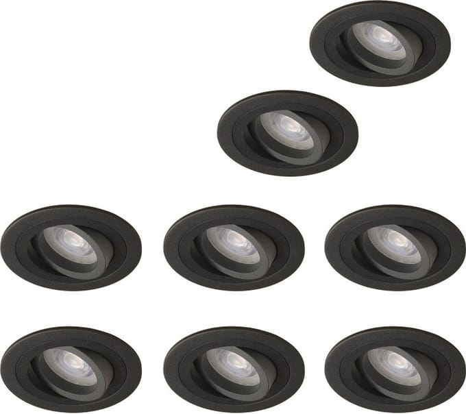Lybardo - Inbouwspots - 8-pack - Spotjes Inbouw - Veneto - Kantelbaar