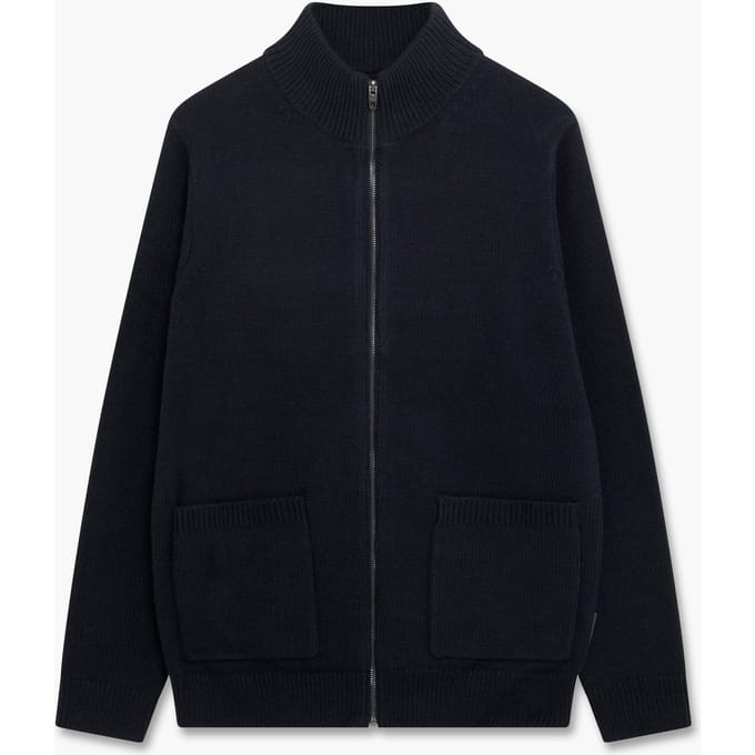 French Connection Zip Thru (v2) Solid Marine Maat: S | Cardigans Outlet | Dames | Blauw