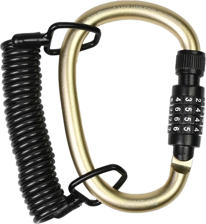 Benson Compact kabelslot met karabijnhaak - instelbare cijfercode - zwart - 133,5 x 97,5 mm