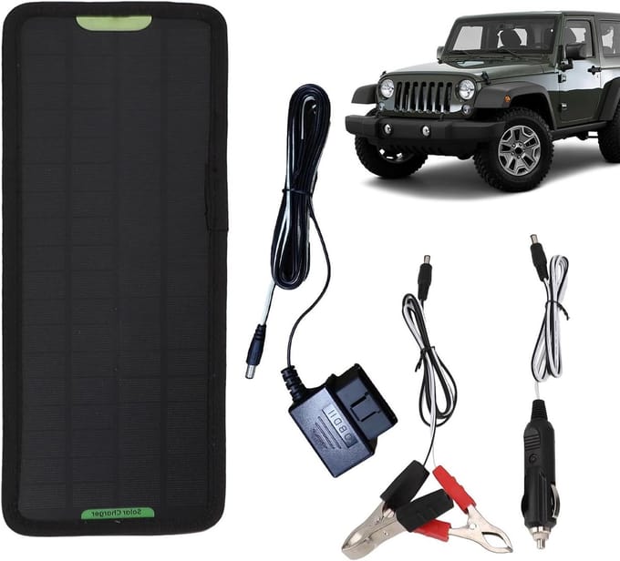Zonnepaneel Kit - Druppellader Accu - Batterij Onderhoud - Waterdicht Ontwerp - 12V - Veelkleurig