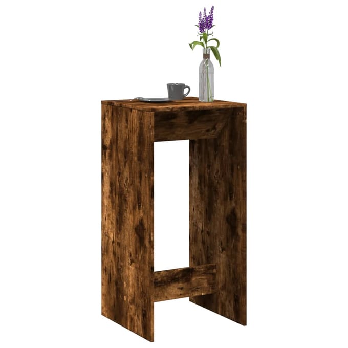vidaXL - Bartafel - 51x50x103,5 - cm - bewerkt - hout - gerookt - eikenkleur