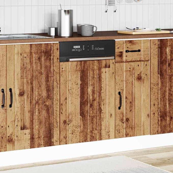 vidaXL - Vaatwaspaneel - Lucca - bewerkt - hout - oud - houtkleurig