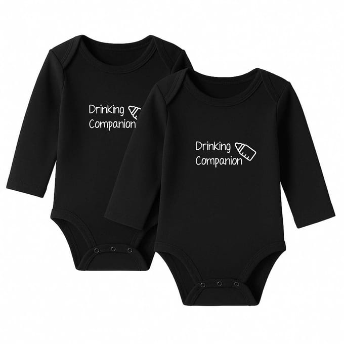 Romper Drinking companion - zwart - lange mouw