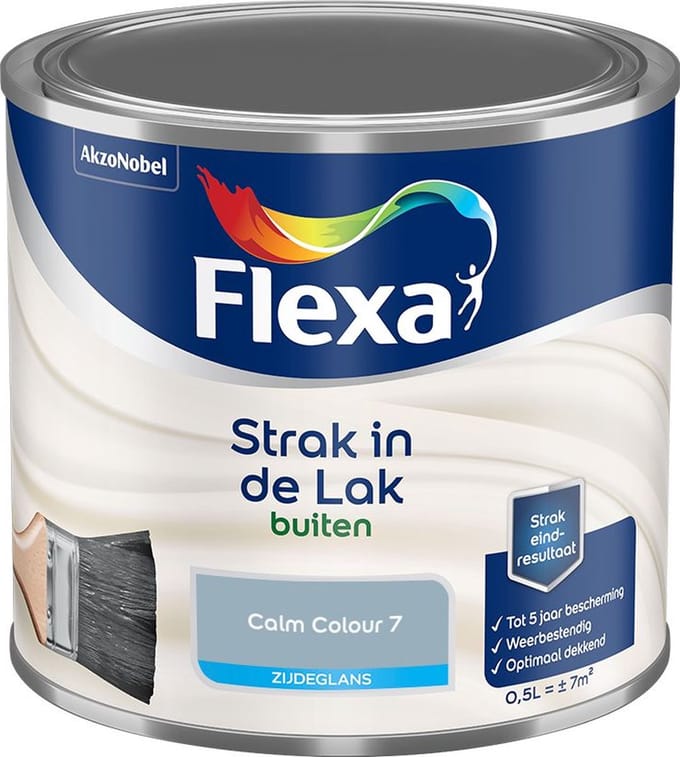 Flexa - Strak In De Lak Buitenlak Zijdeglans - Calm Colour 7 - Mengverf - 500 Ml