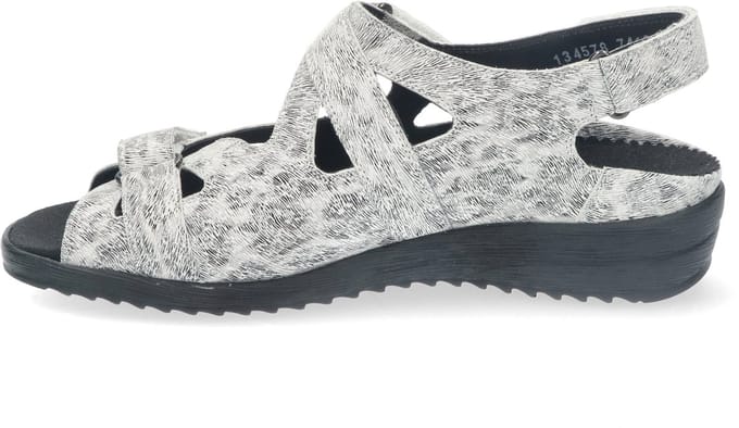 Durea 7419 witte geprinte leren sandalen