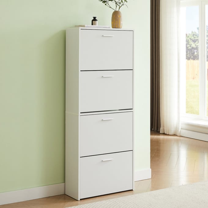 CASABEL Moderne schoenenkast met 4 neerklapbare deuren - 24 paar