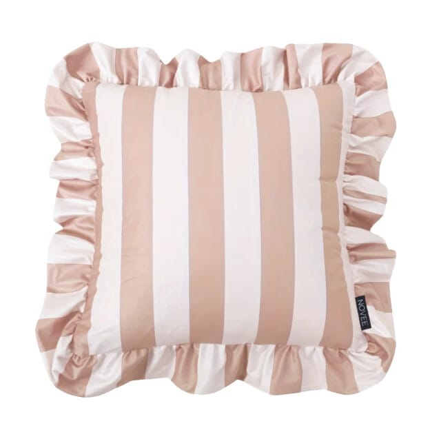 NOVÉE Ruffles stripe beige/creme kussenhoes | 45x45 cm | katoen/polyester
