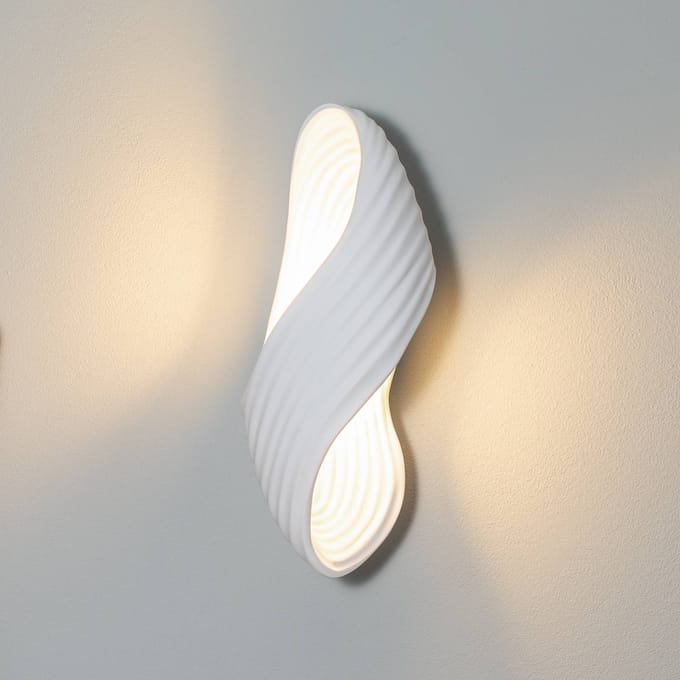 Lindby - wandlamp - 1licht - Gips, ijzer - H: 29.5 cm - G9 - zandwit