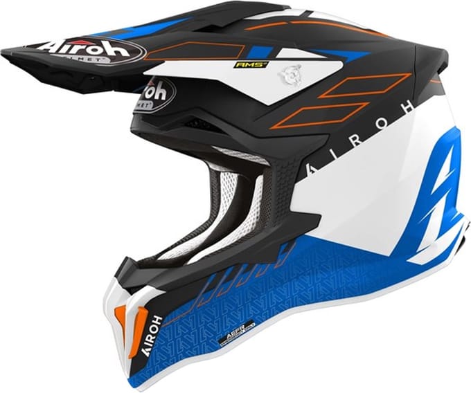 Airoh Strycker Skin Blauw Mat Crosshelm - Helm