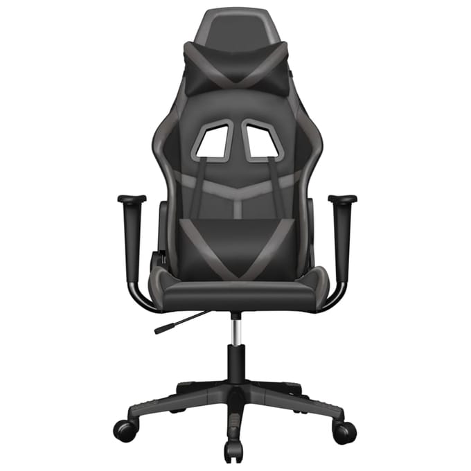 vidaXL - Gamestoel - kunstleer - zwart - en - grijs