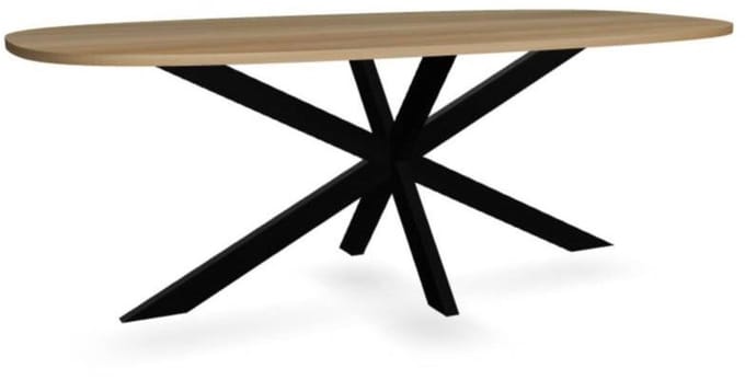 Eettafel Deens ovaal 210cm lichtbruin Hero ovale eetkamer tafel