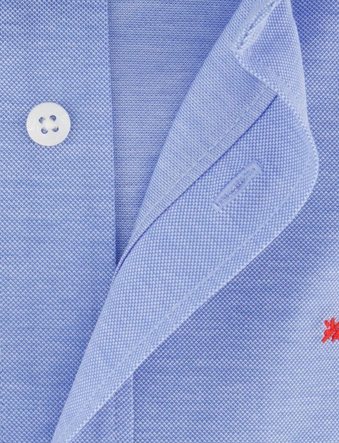 NZA overhemd lichtblauw Riley knitted button-down collar