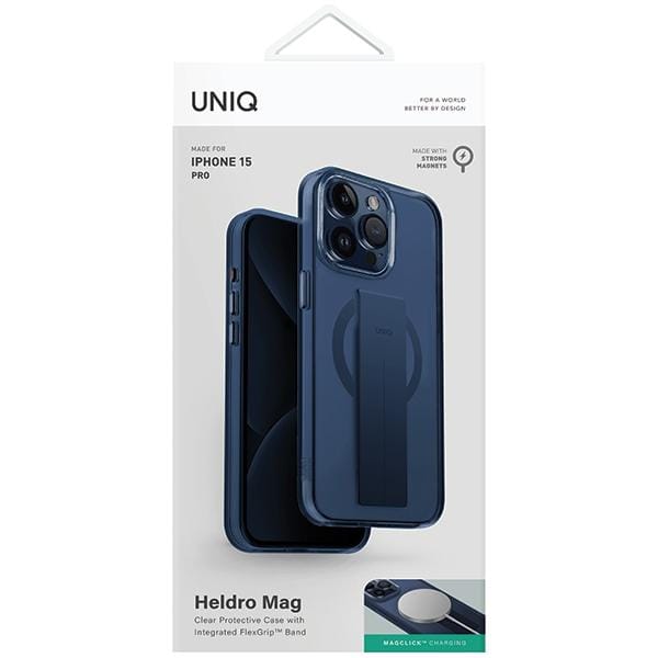 UNIQ Heldro Mag Serie - iPhone 15 Pro Hoesje - MagClick - Niebieski