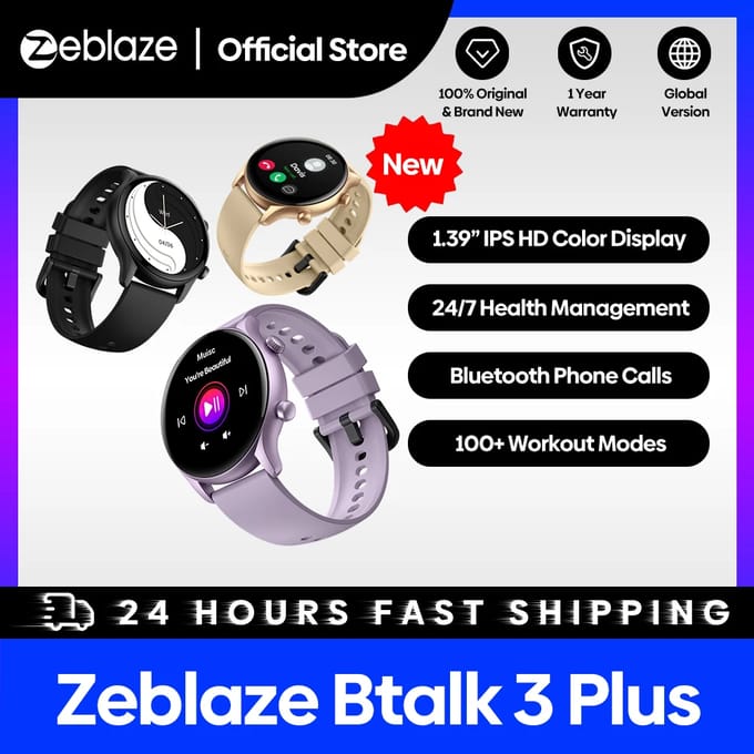 Zeblaze Btalk 3 Plus Smartwatch - Purple