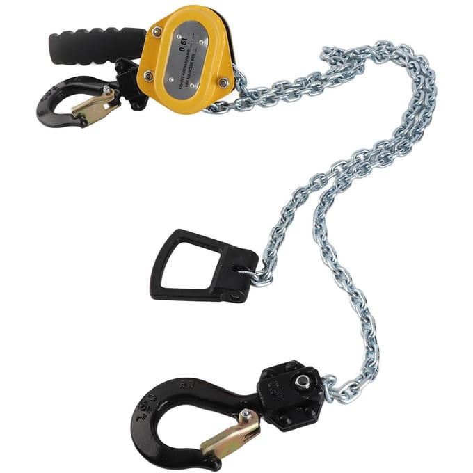 Hefboomblok Hefboom Katrol Mini Draagbaar Hefratel met 1,5 meter Ketting 500 kg Belasting wit