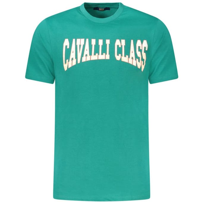 Cavalli Class Verde Katoenen Heren T-Shirt