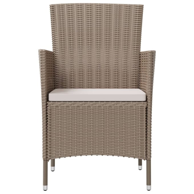 vidaXL - Tuinstoelen - 4 - st - met - kussens - poly - rattan - beige