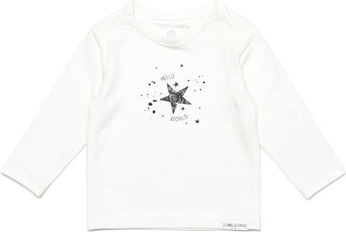 Noppies Unisex T-shirt longsleeve Lux - Snow White - Maat 68