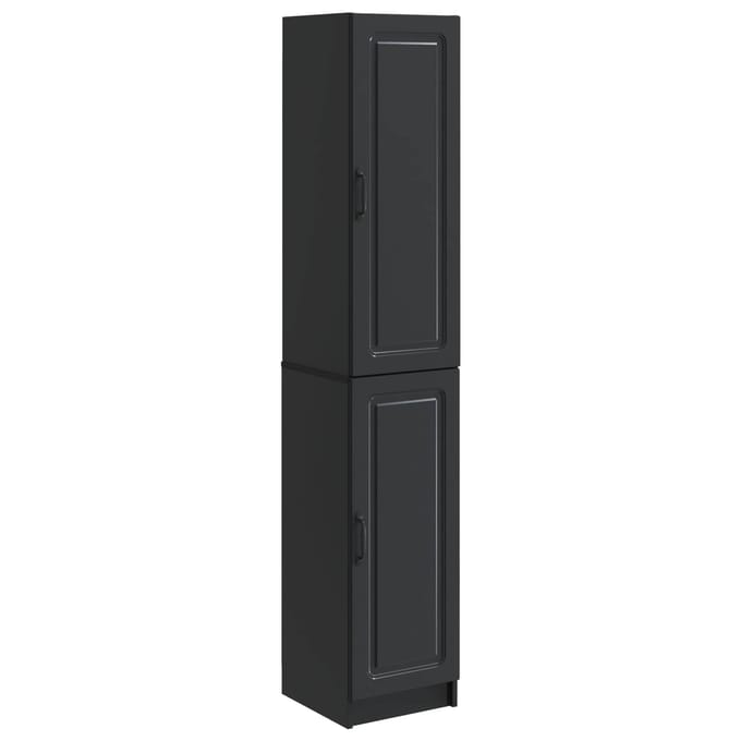 vidaXL - Kast - Set - 2 - st - Zwart - Bewerkt - hout