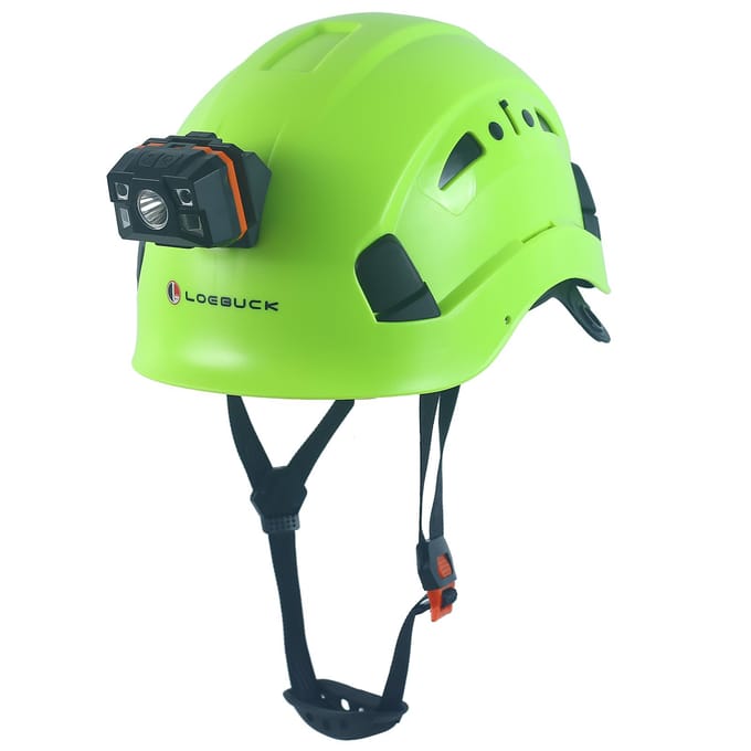 Casque de sécurité LOEBUCK avec lunettes et phare LED, Casque de protection industriel pour travaux de construction 53-64cm