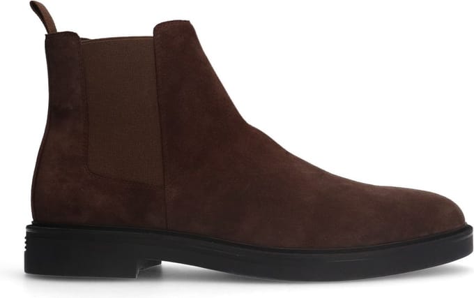 Manfield - Heren - Bruine suède chelsea boots - Maat 44