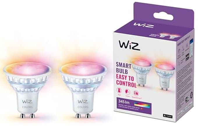 Slimme GU10 Spotlights 2-pack - Aanpasbaar Kleur- en Wit Licht - LED Verlichting - 50W - Glas