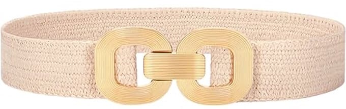 Elastische Riem - Rotan Creme/Goud | Polyester / Elastaan | Tailleriem | Fashion Favorite
