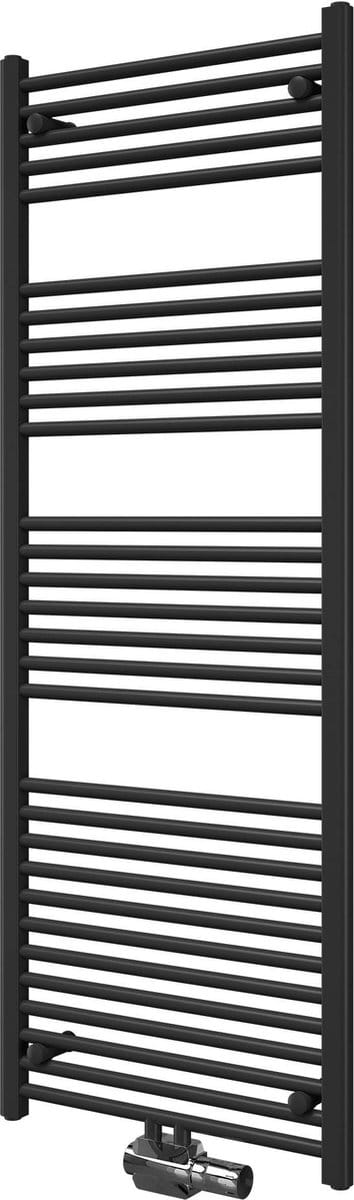 Radiatorconnect handdoekradiator zwart-recht-midden aansluiting B 500 x H 700.