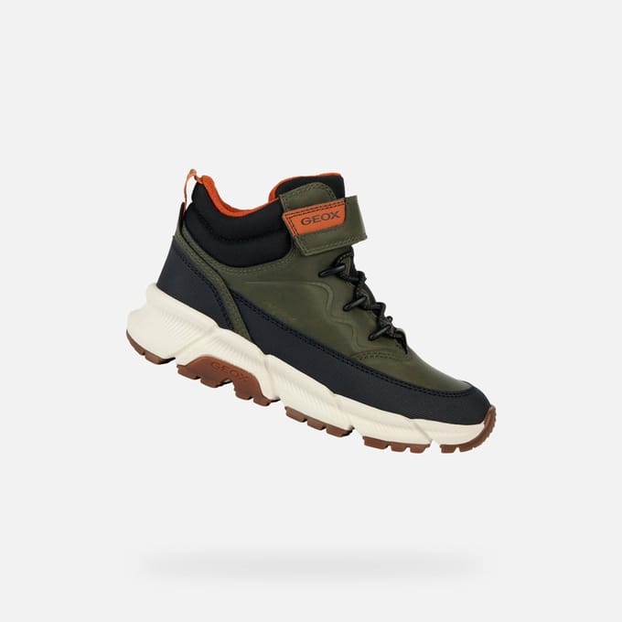 GEOX FLEXYPER PLUS ABX JONGENS - MILITAIR GROEN/ORANJE