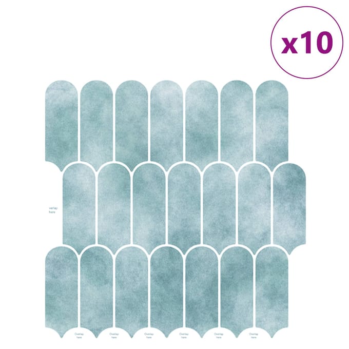 vidaXL - Veer - Tegel - 10 - st - Groen - 30 - x - 30 - cm - Polyurethaan - en - PET