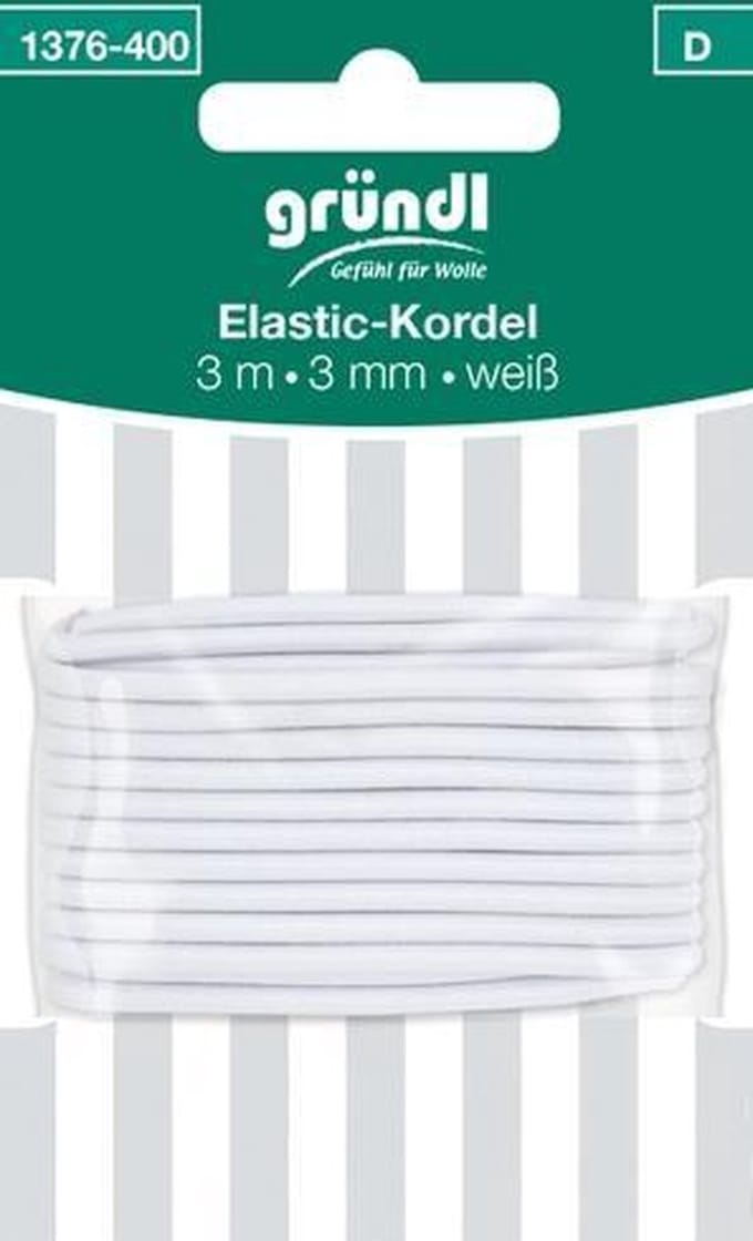 1376-400 Elastisch koord 3mm wit 3mtr