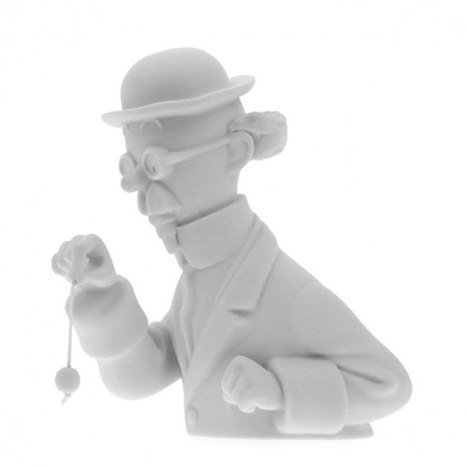 Porseleinen Buste Professor Zonnebloem - Mat - Beeld Tintin - Moulinsart - 2015 - 13 cm
