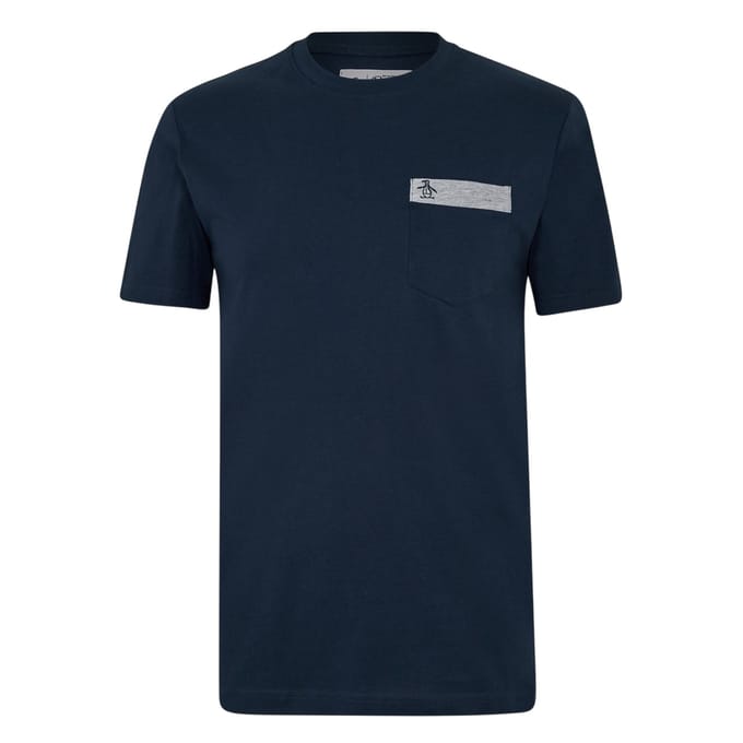 Original Penguin Heren Logo borstzak T-shirt (Yale Blauw)
