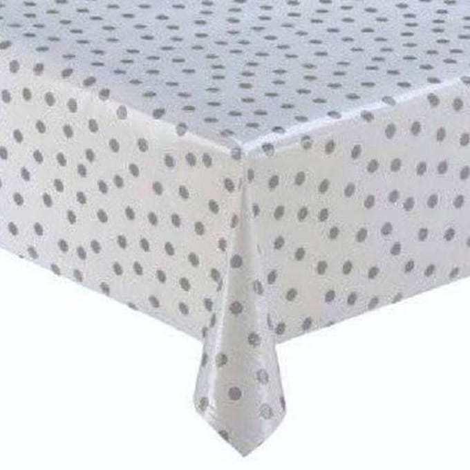 Atelier Du Baj Polka Silver Mexicaans Tafelzeil - 250 x 120 cm