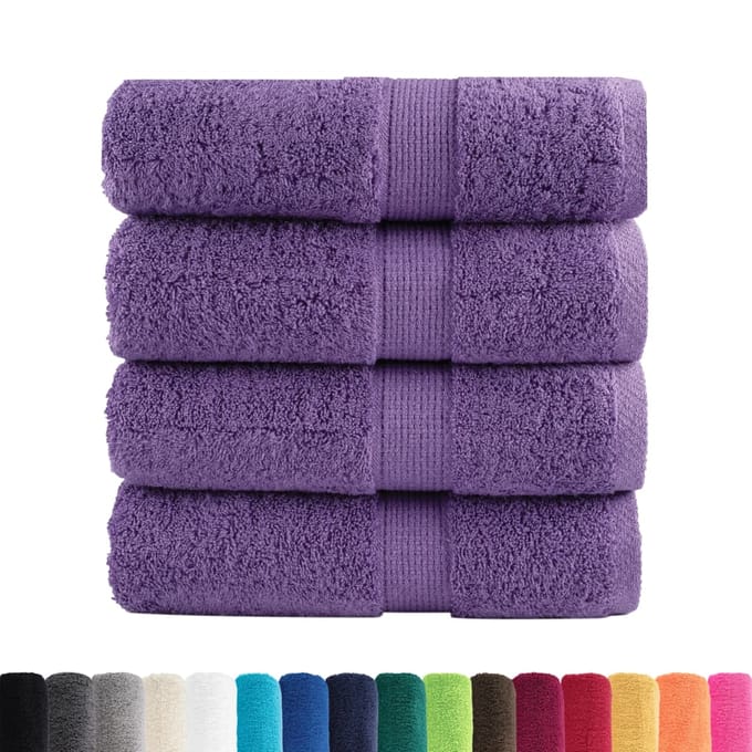 vidaXL - Premium - washandjes - SOLUND - 4 - stuks - paars - 30x30 - cm - 600 - g/m2