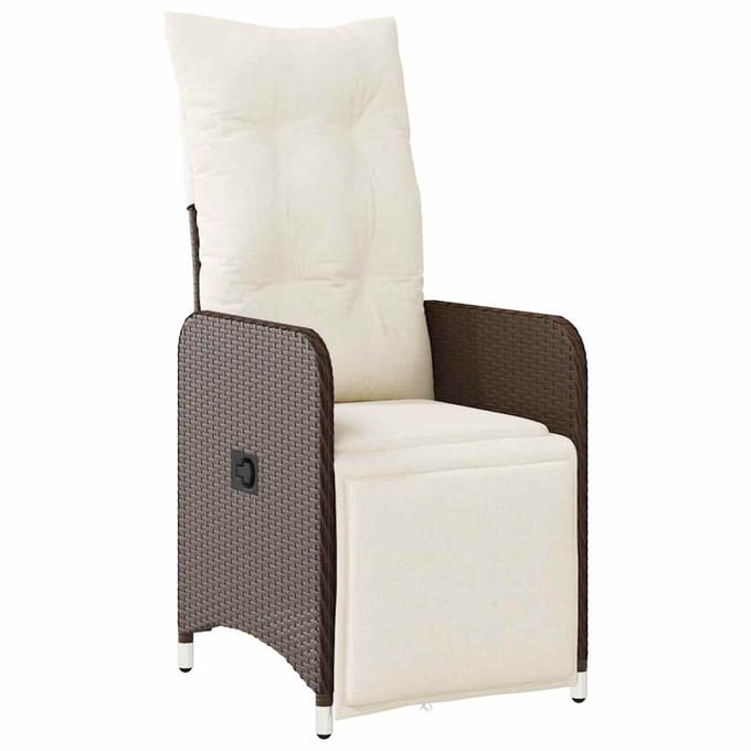 vidaXL - 9-delige - Bistroset - met - kussens - poly - rattan - bruin