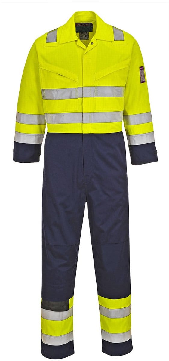 Portwest Hi-Vis Modaflame Overall MV28 - Geel/Marine - M